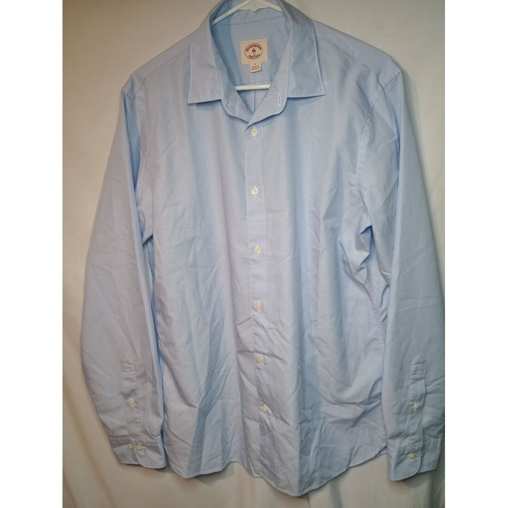 Brooks‎ Brothers Red Fleece Chambray Shirt Mens Large Blue Classic Preppy Basic